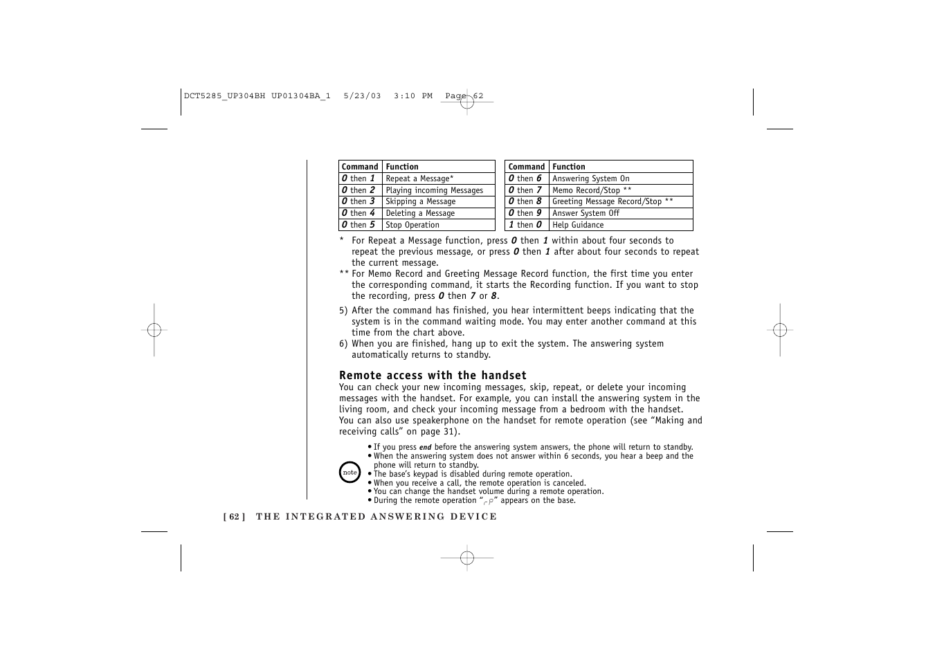 Uniden DCT5285 User Manual | Page 64 / 84