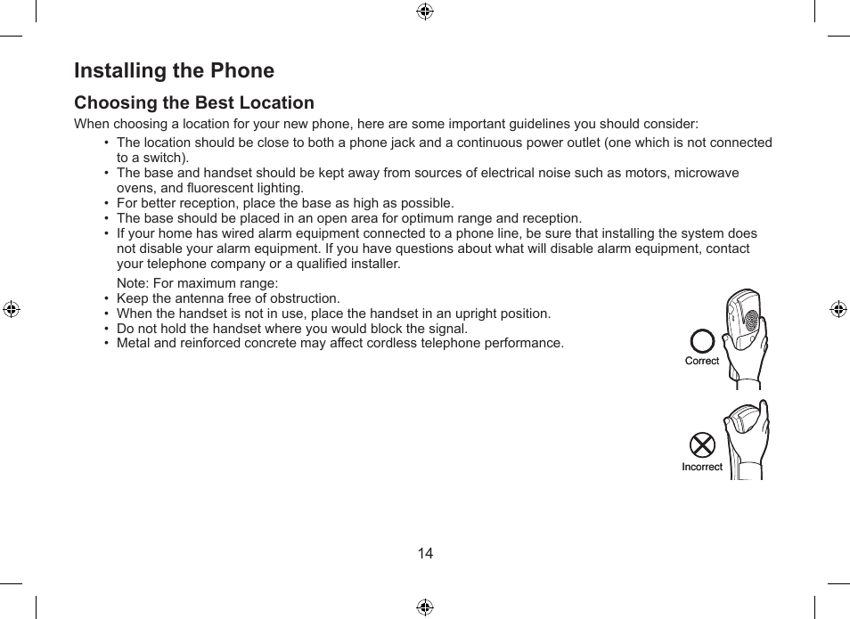 Installing.the.phone, Choosing.the.best.location | Uniden DSS7955+1 User Manual | Page 15 / 84