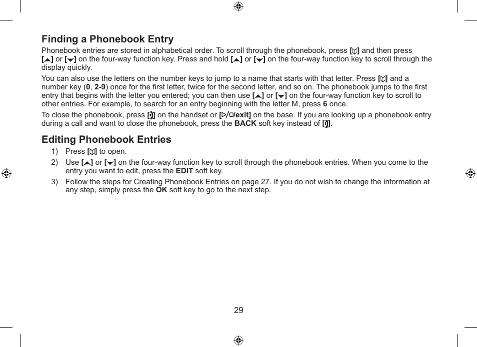 Finding.a.phonebook.entry, Editing.phonebook.entries | Uniden DSS7955+1 User Manual | Page 30 / 84