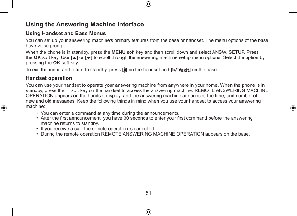 Using.the.answering.machine.interface | Uniden DSS7955+1 User Manual | Page 52 / 84