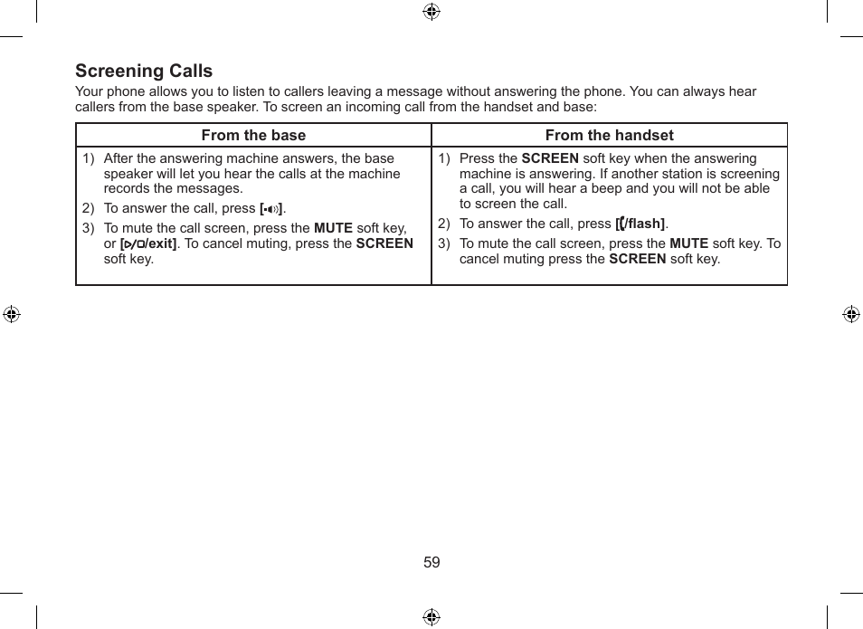 Screening.calls | Uniden DSS7955+1 User Manual | Page 60 / 84