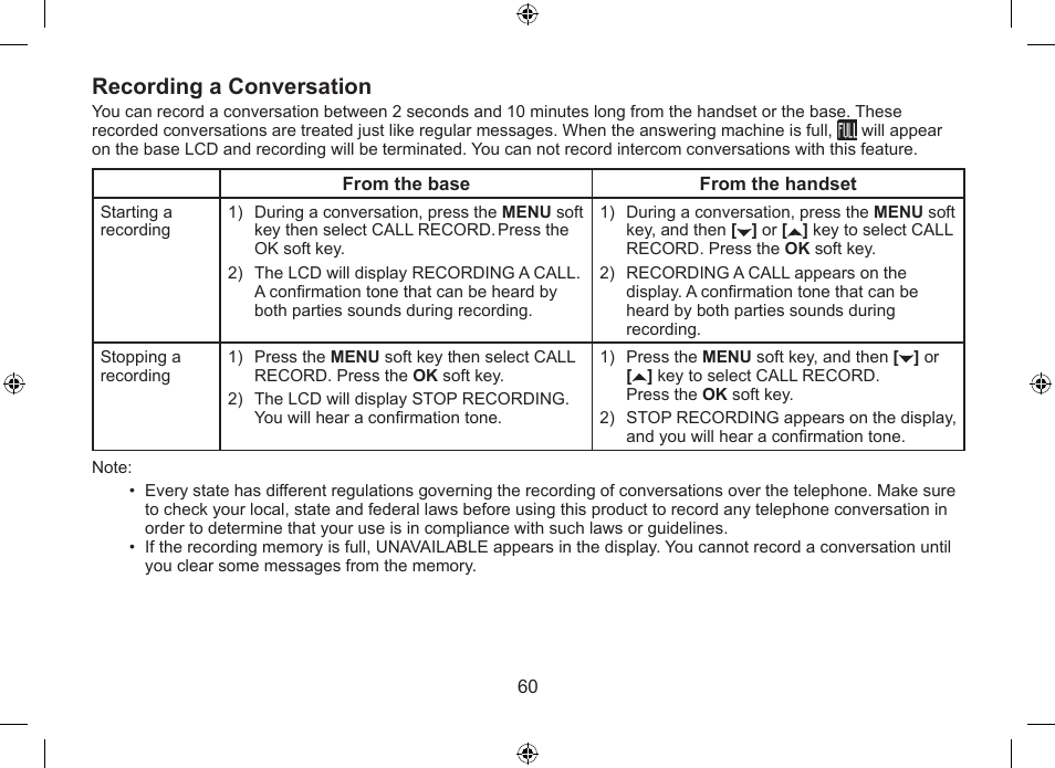 Recording.a.conversation | Uniden DSS7955+1 User Manual | Page 61 / 84