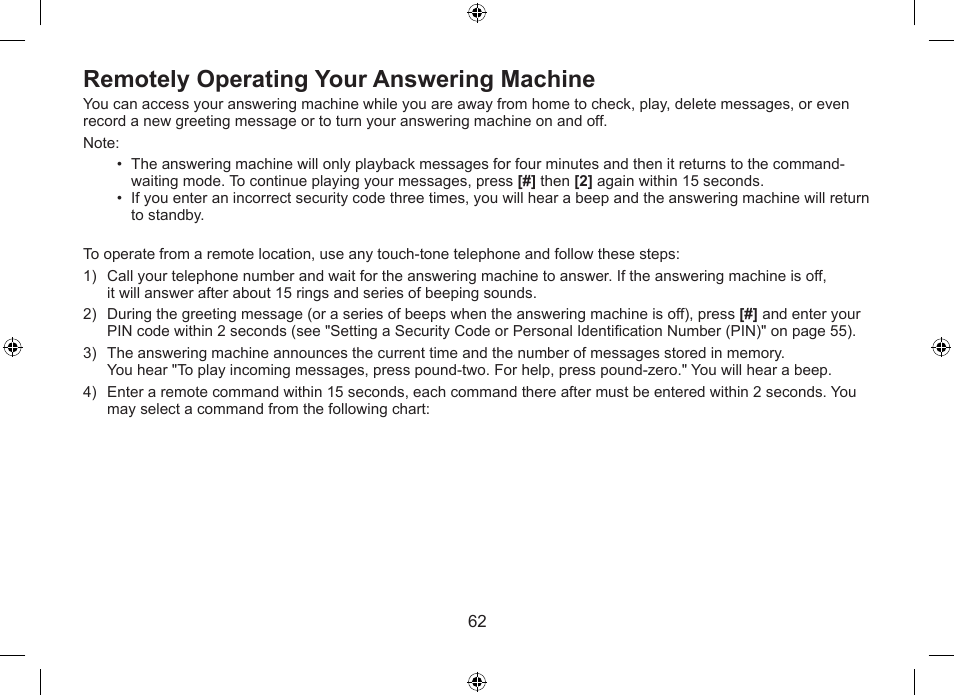 Remotely.operating.your.answering.machine | Uniden DSS7955+1 User Manual | Page 63 / 84