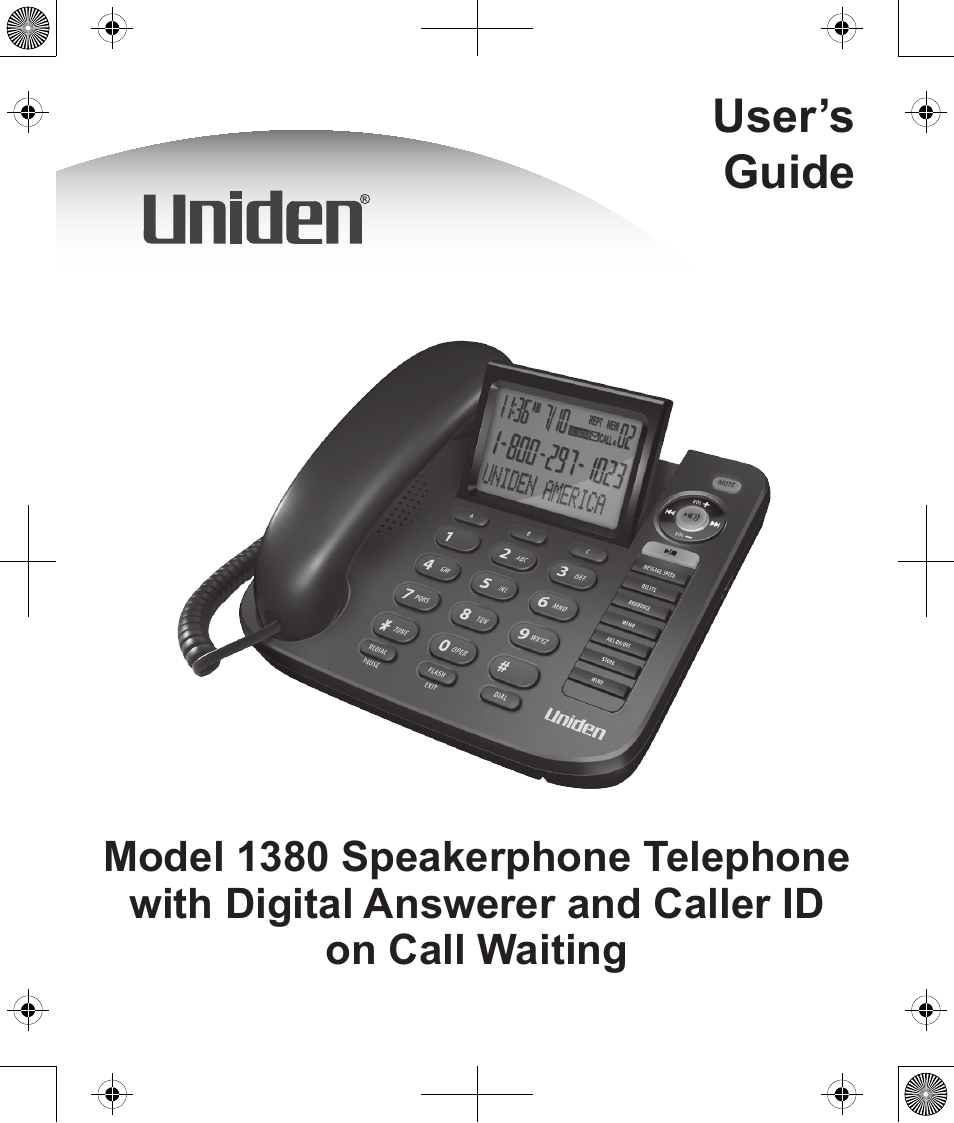 Uniden 1380 User Manual | 44 pages