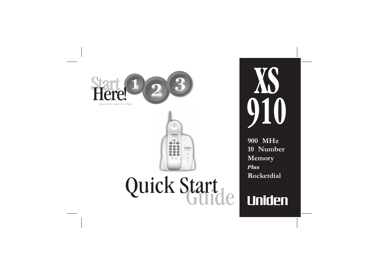 Uniden XS 910 User Manual | 12 pages