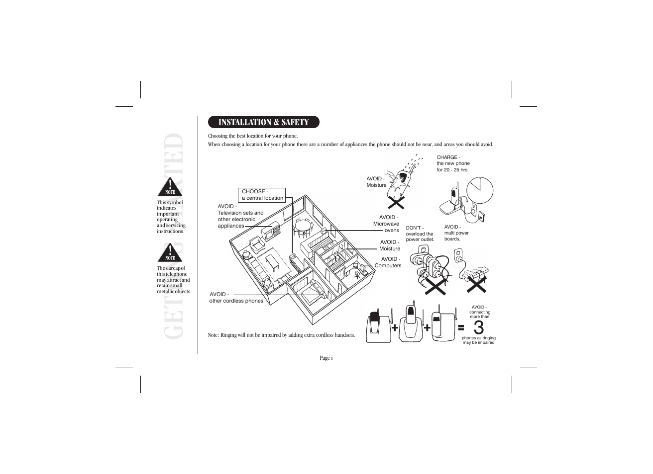 Get ting st ar ted | Uniden XS 910 User Manual | Page 2 / 12