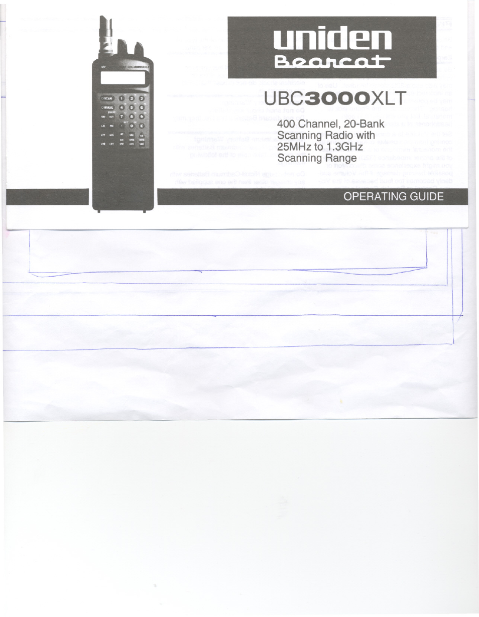 Uniden UBC3000XLT User Manual | 50 pages