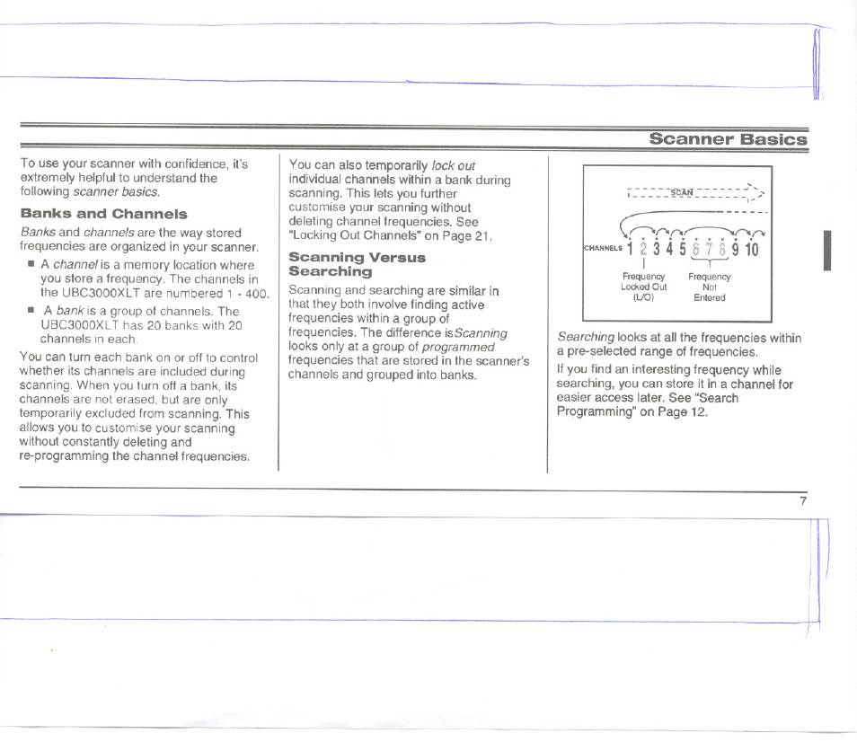 Channels i | Uniden UBC3000XLT User Manual | Page 11 / 50
