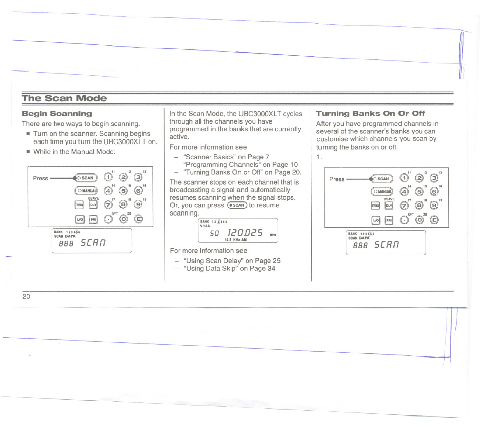 The scan mode, The manual mode, 8b6 5crn | Uniden UBC3000XLT User Manual | Page 24 / 50