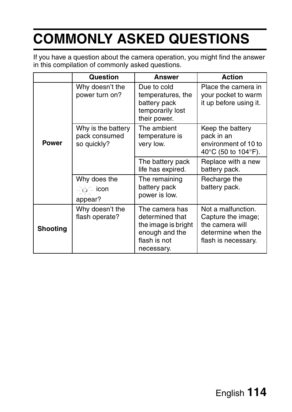 Commonly asked questions, English | Uniden UDC-7M User Manual | Page 120 / 140