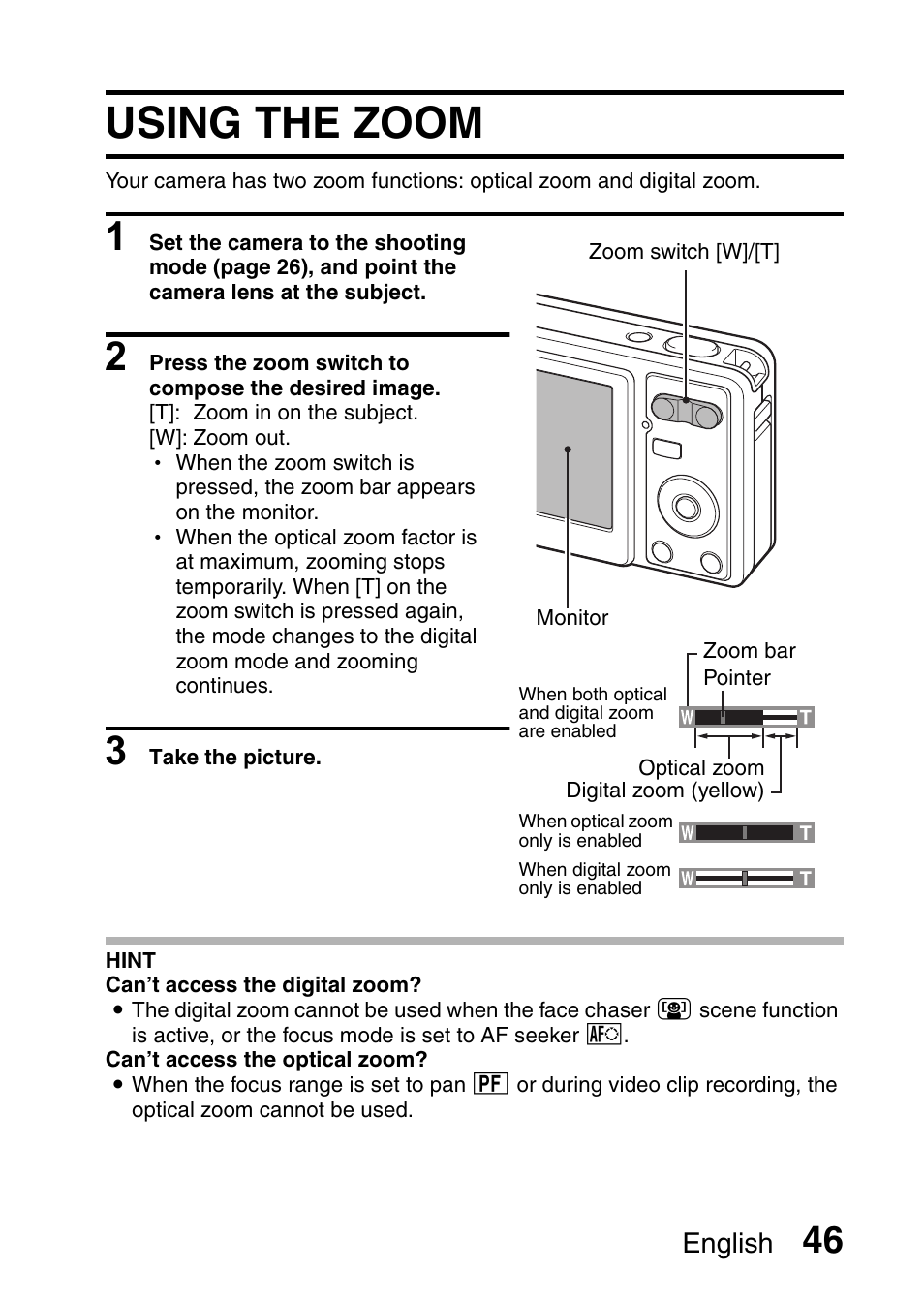 Using the zoom, English | Uniden UDC-7M User Manual | Page 52 / 140