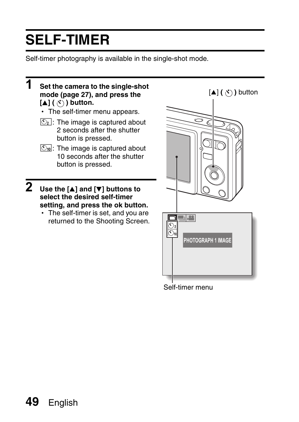 Self-timer | Uniden UDC-7M User Manual | Page 55 / 140