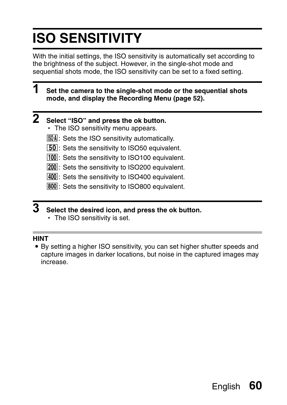 Iso sensitivity | Uniden UDC-7M User Manual | Page 66 / 140