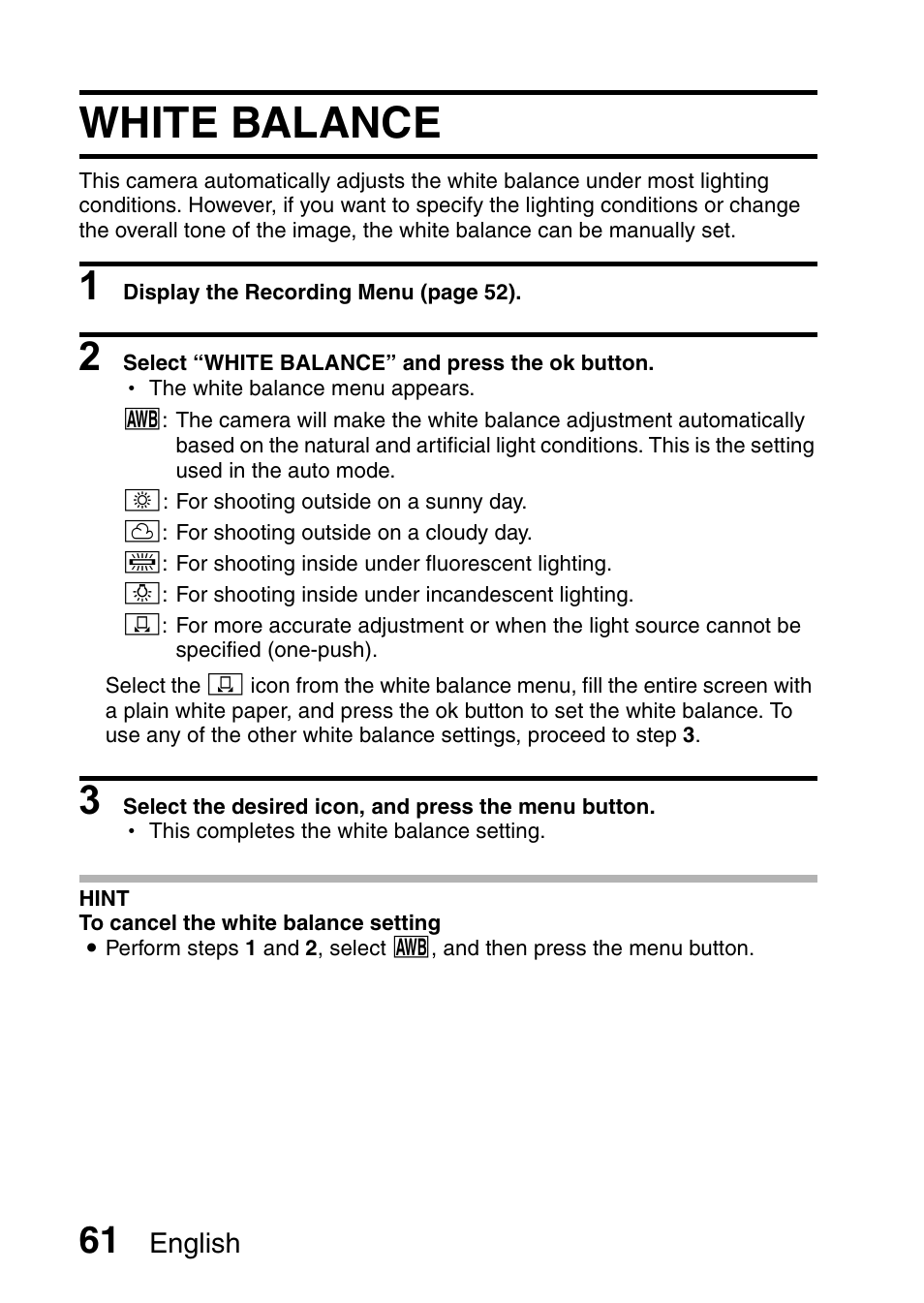 White balance | Uniden UDC-7M User Manual | Page 67 / 140