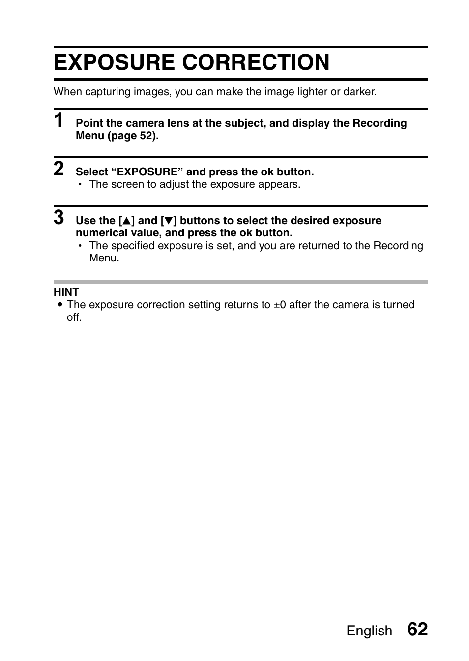 Exposure correction | Uniden UDC-7M User Manual | Page 68 / 140