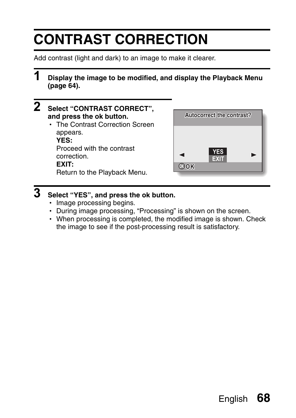 Contrast correction | Uniden UDC-7M User Manual | Page 74 / 140