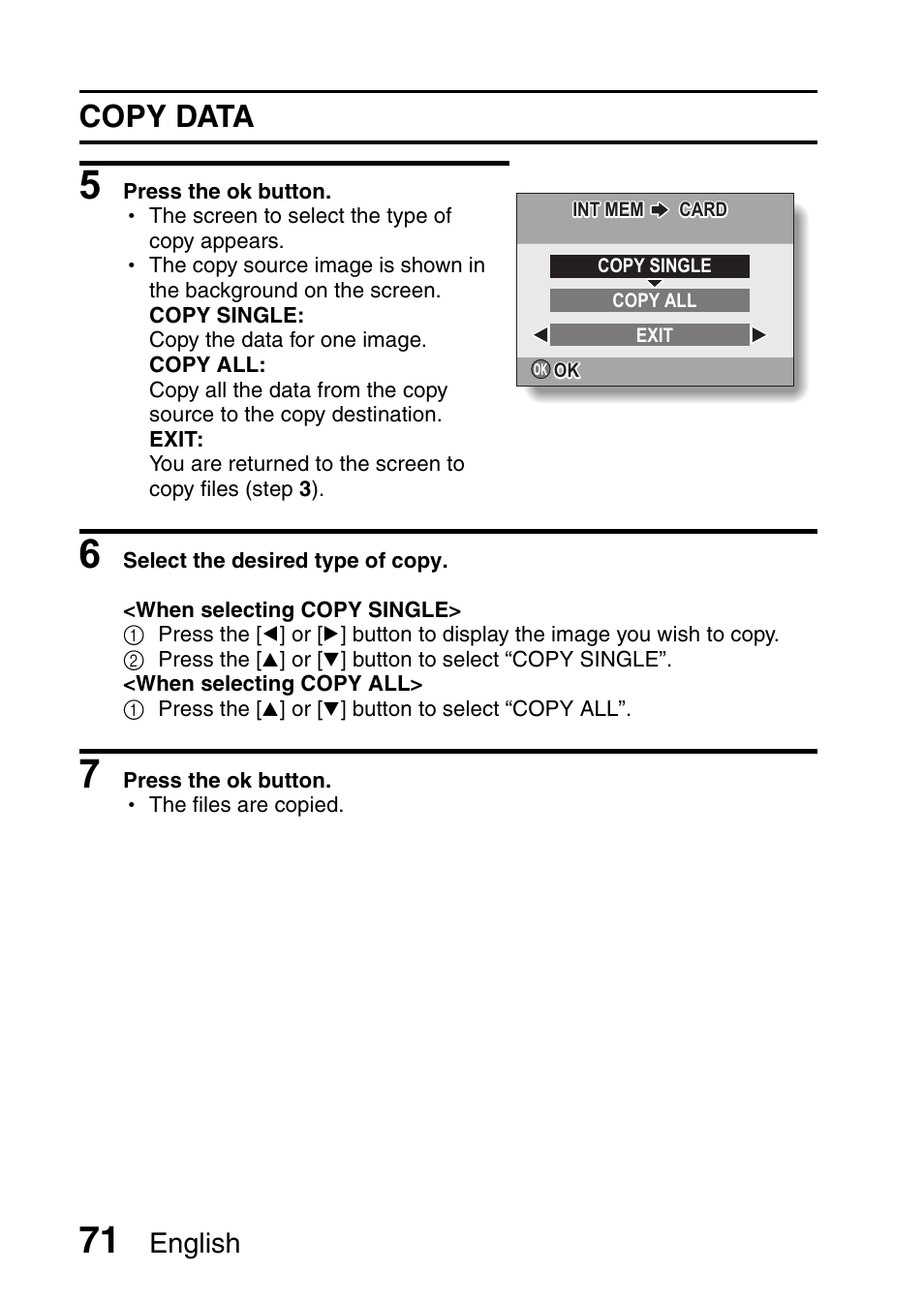 Copy data, English | Uniden UDC-7M User Manual | Page 77 / 140