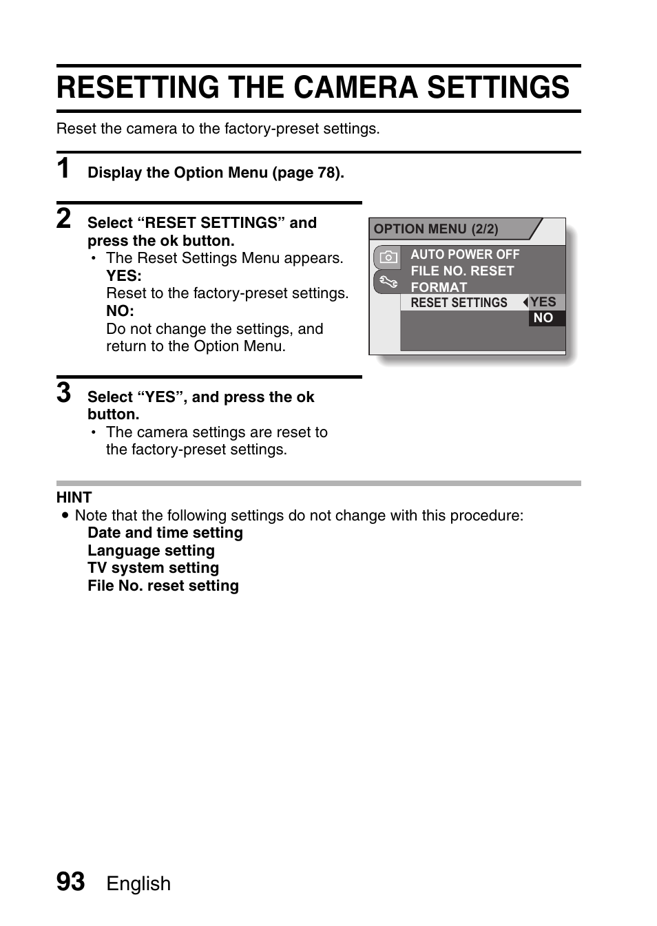 Resetting the camera settings | Uniden UDC-7M User Manual | Page 99 / 140