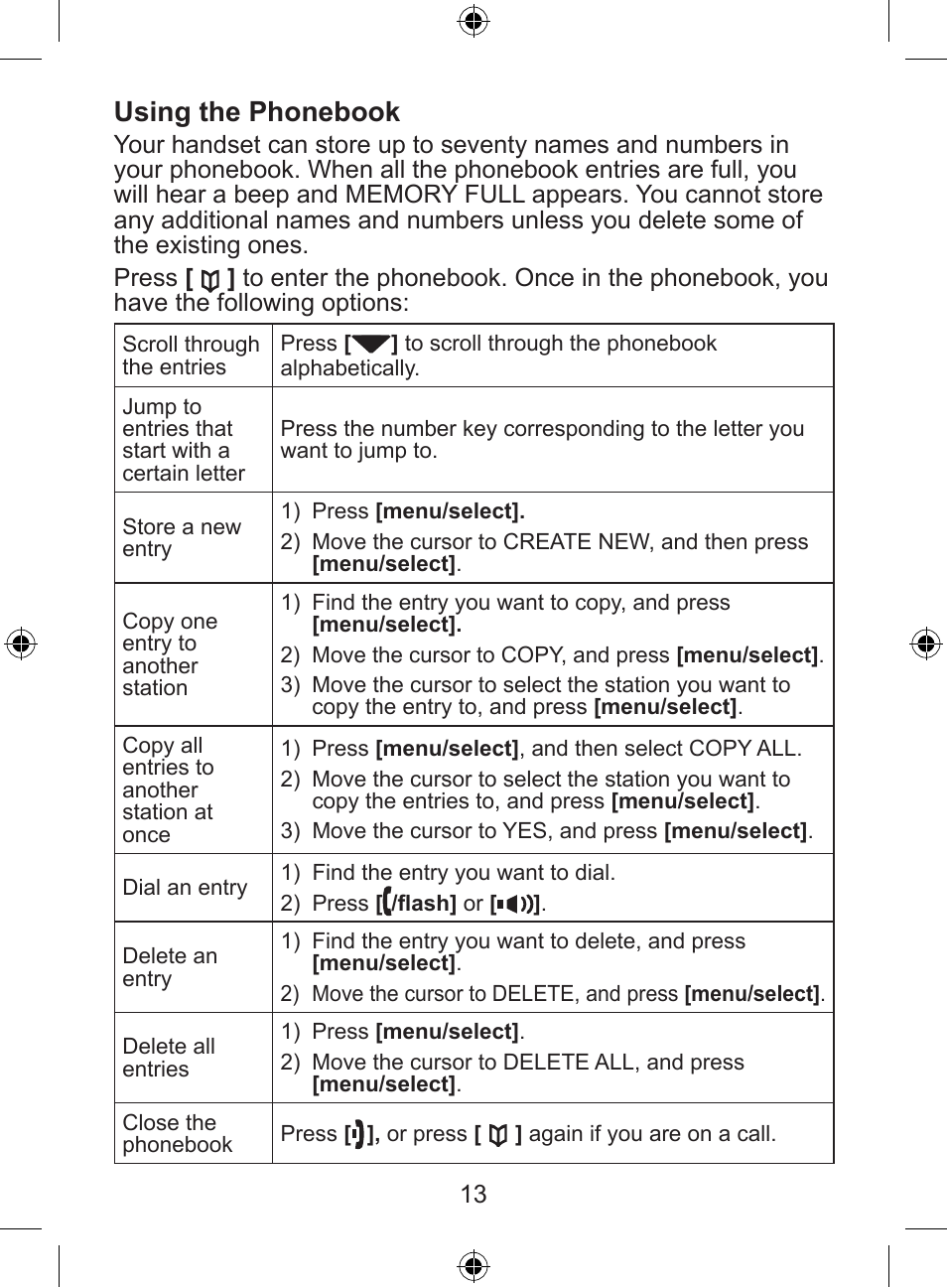 Using the phonebook | Uniden DSS8905 User Manual | Page 14 / 24