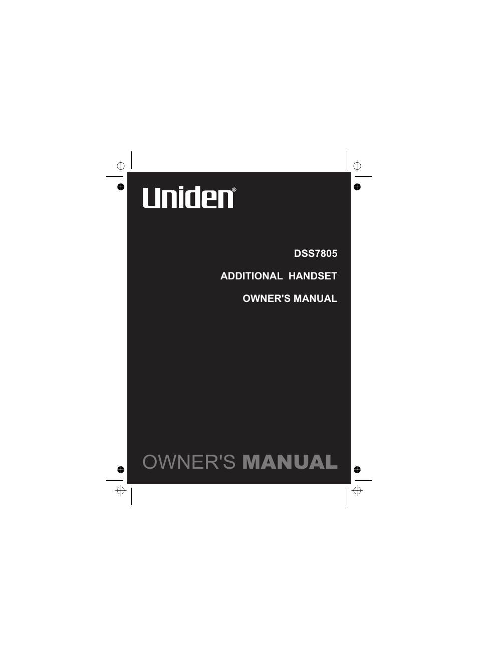 Uniden DSS7805 User Manual | 8 pages