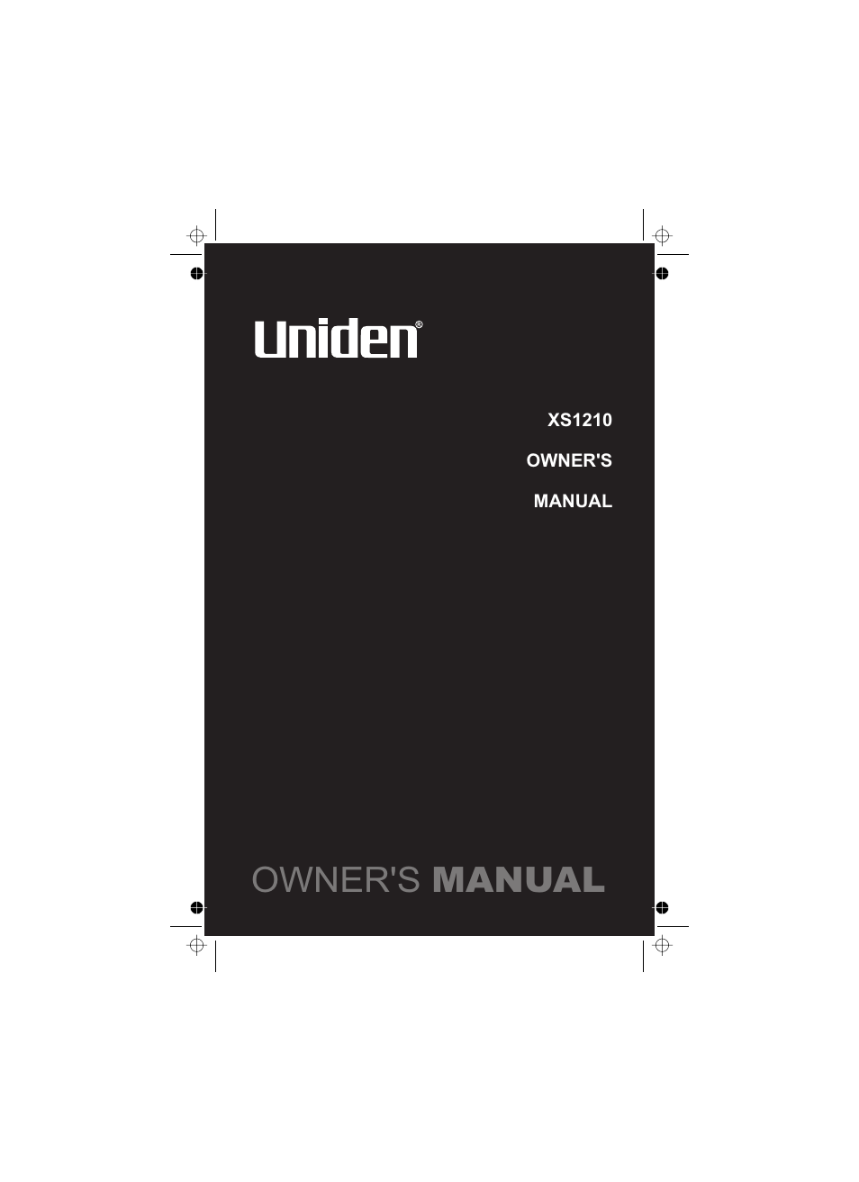 Uniden XS1210 User Manual | 12 pages
