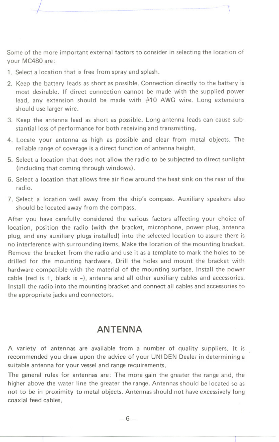 Antemna | Uniden MC480 User Manual | Page 7 / 12
