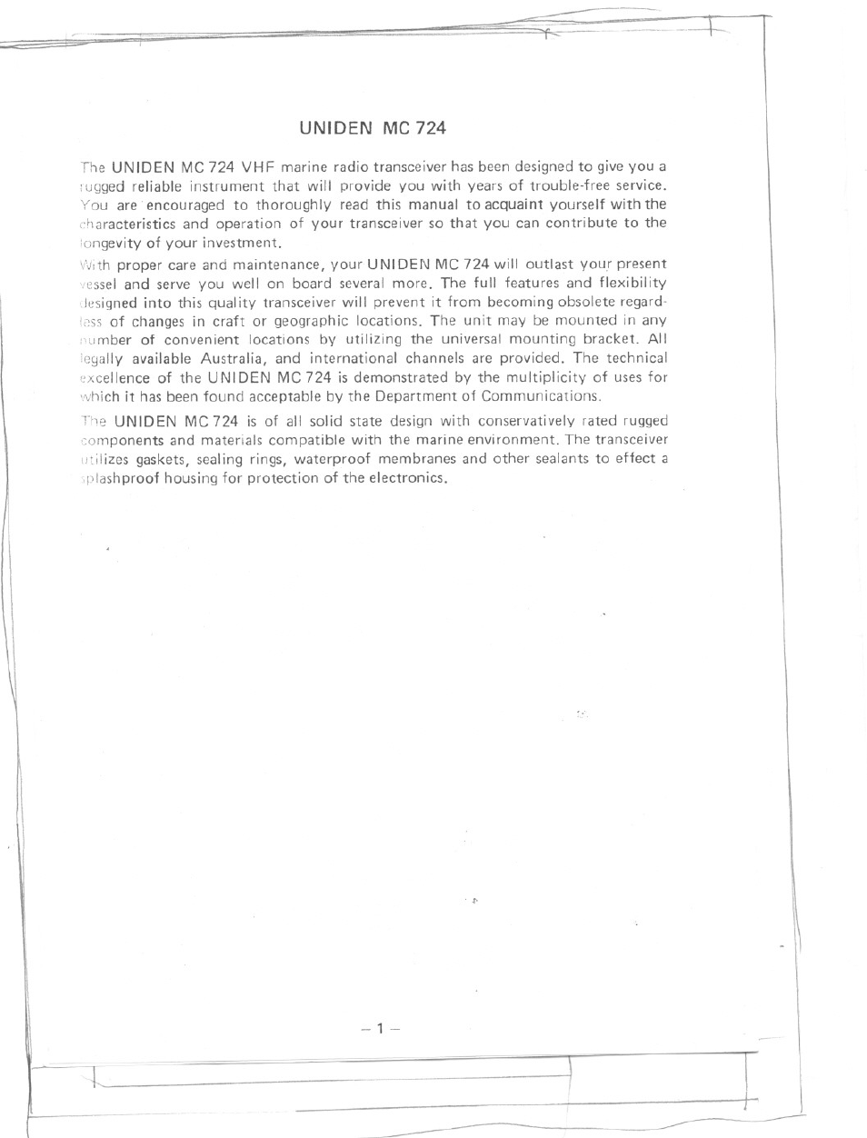 Uniden MC 724 User Manual | Page 2 / 12