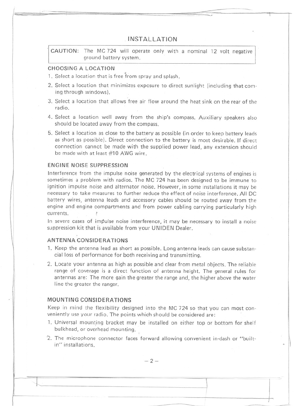 Uniden MC 724 User Manual | Page 3 / 12