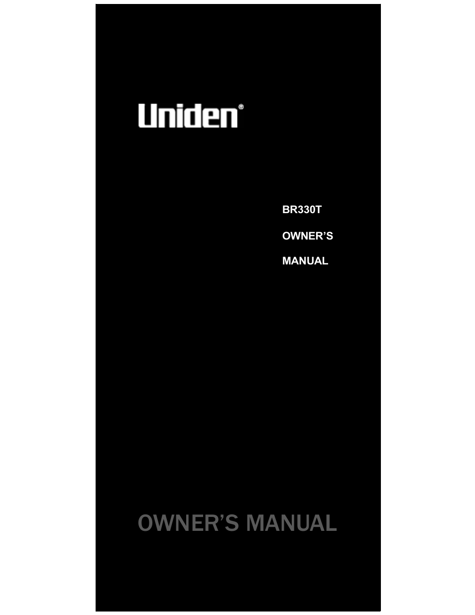 Uniden BR330T User Manual | 156 pages