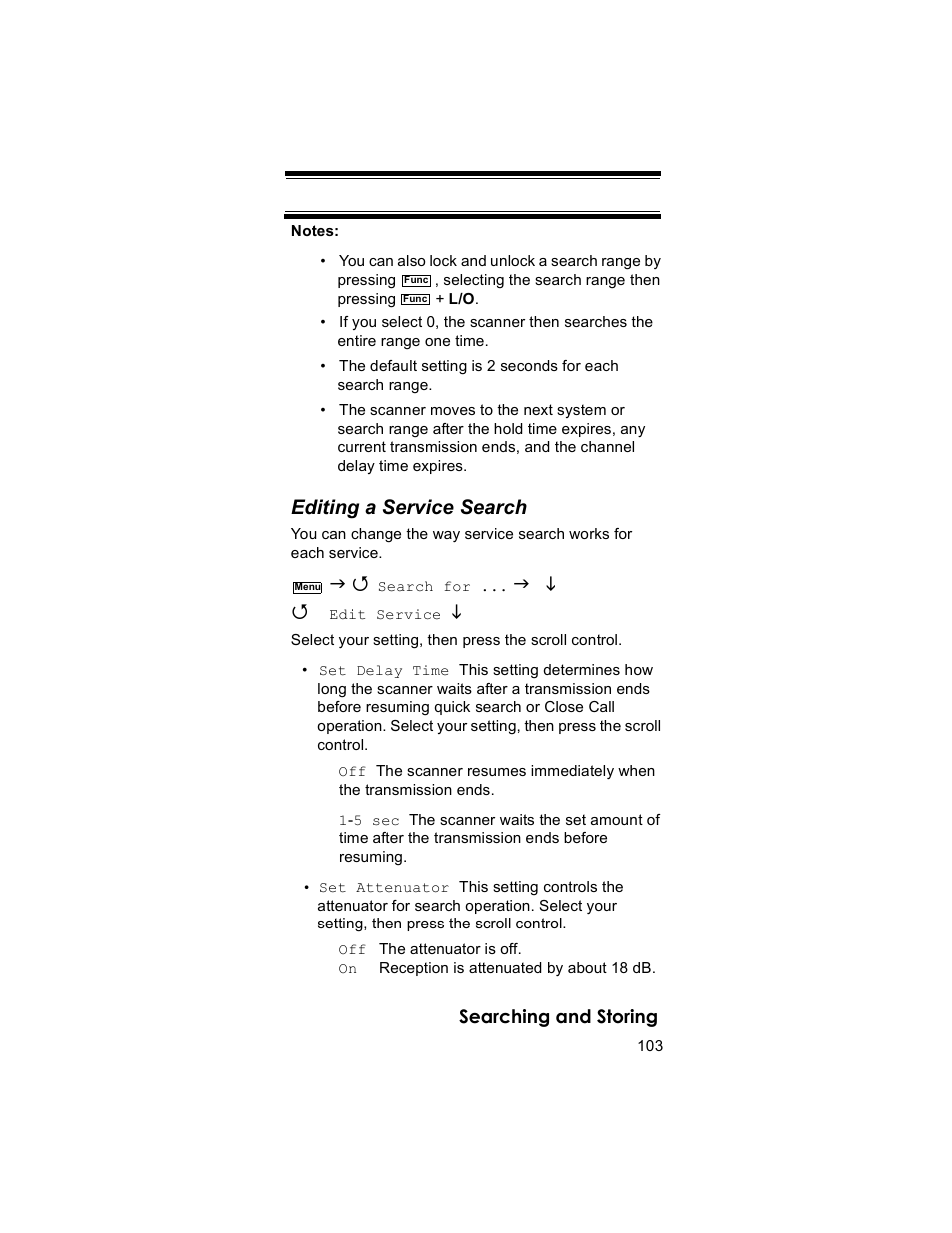 Editing a service search | Uniden BR330T User Manual | Page 103 / 156