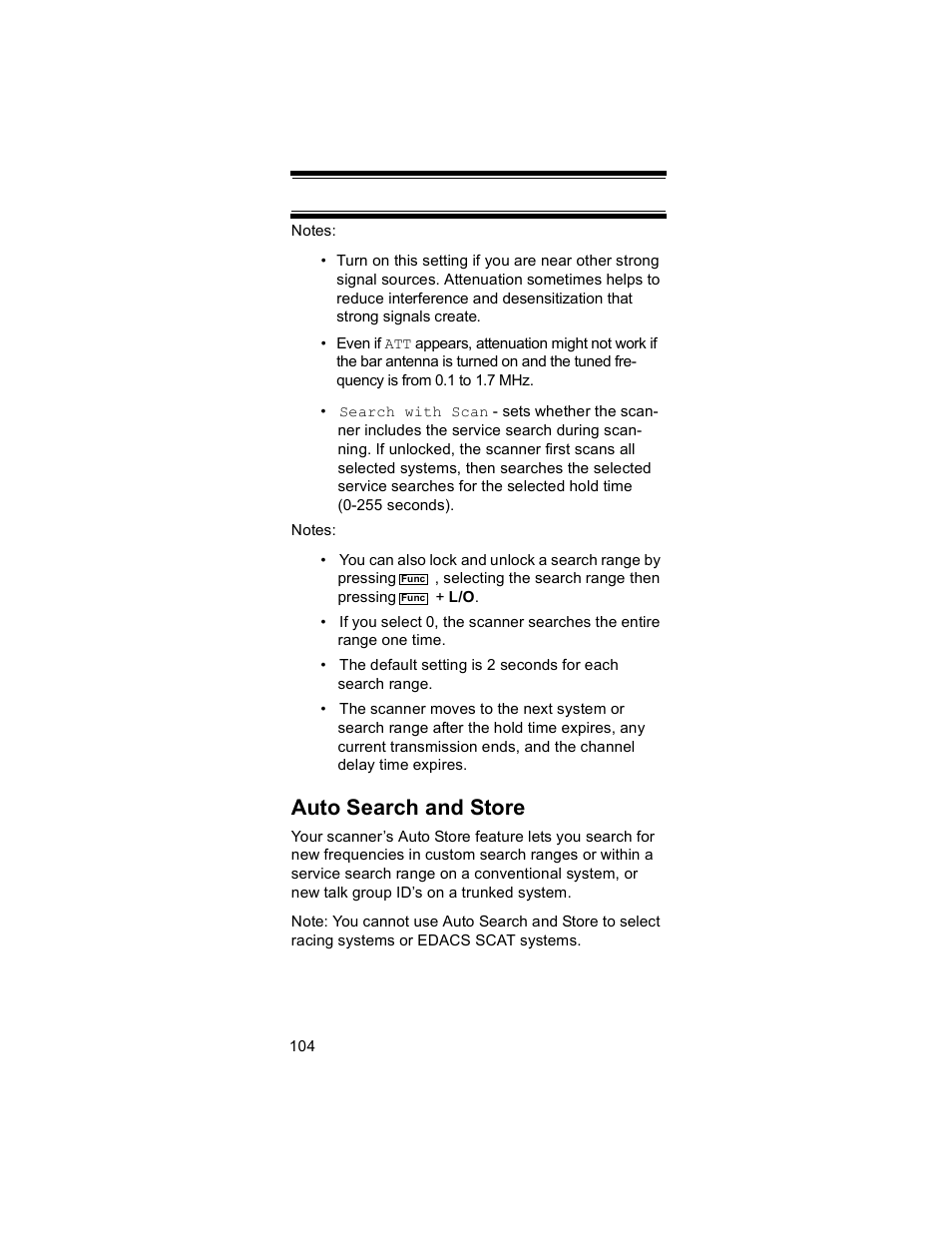 Auto search and store | Uniden BR330T User Manual | Page 104 / 156