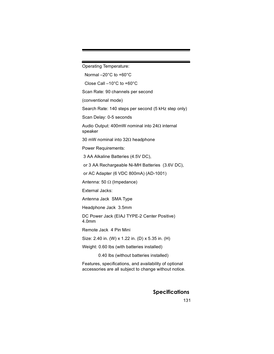 Uniden BR330T User Manual | Page 131 / 156