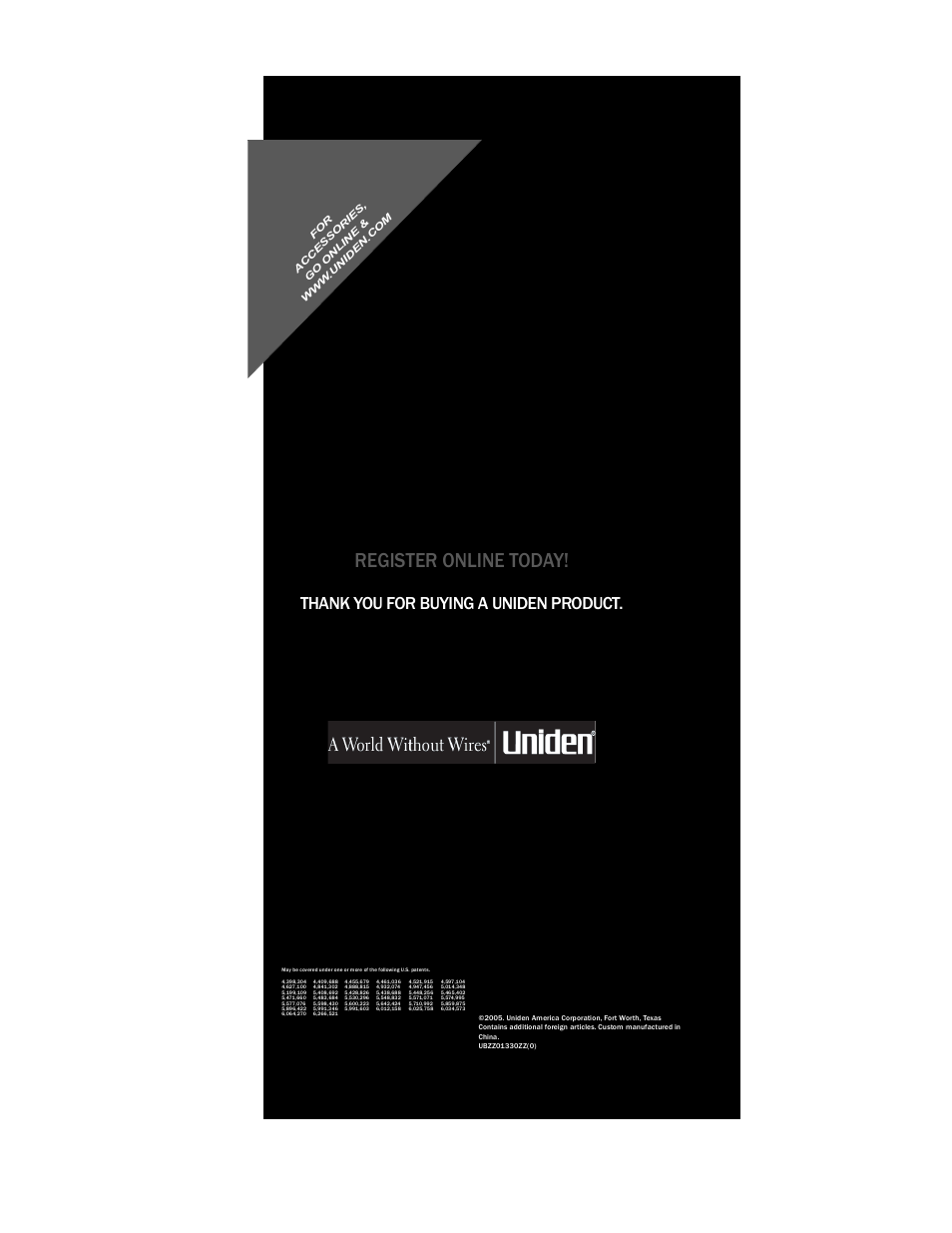 Register online today | Uniden BR330T User Manual | Page 156 / 156