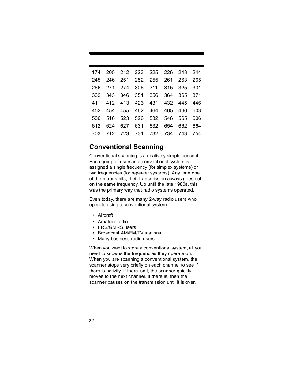 Conventional scanning | Uniden BR330T User Manual | Page 22 / 156