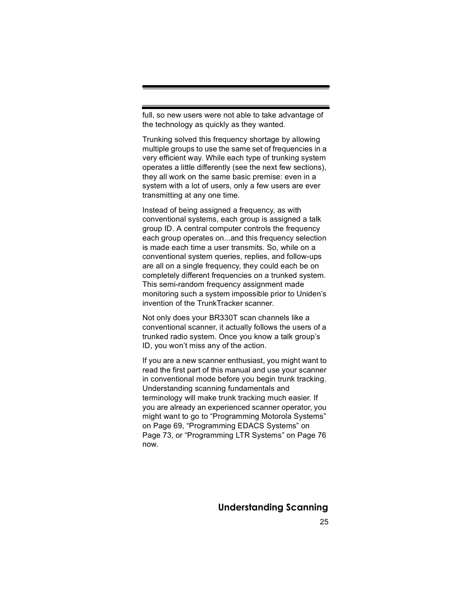 Uniden BR330T User Manual | Page 25 / 156