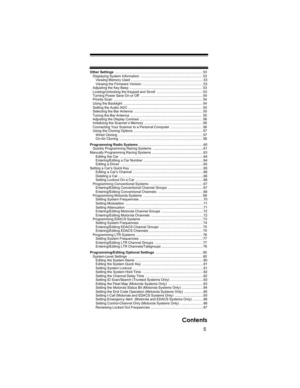 Uniden BR330T User Manual | Page 5 / 156