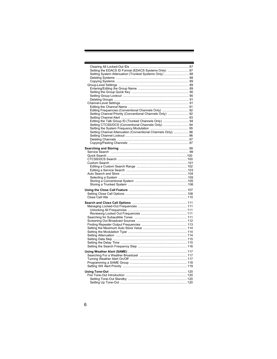 Uniden BR330T User Manual | Page 6 / 156