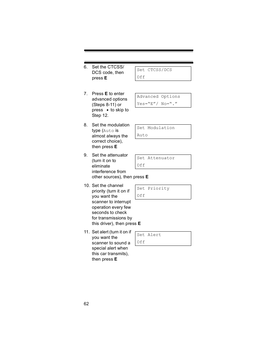 Uniden BR330T User Manual | Page 62 / 156