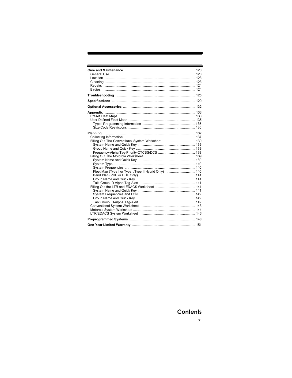 Uniden BR330T User Manual | Page 7 / 156