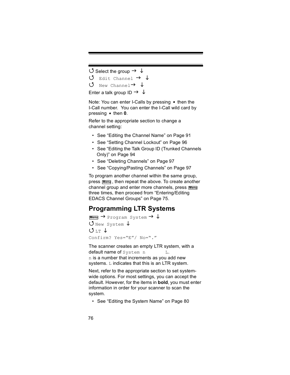 Programming ltr systems | Uniden BR330T User Manual | Page 76 / 156