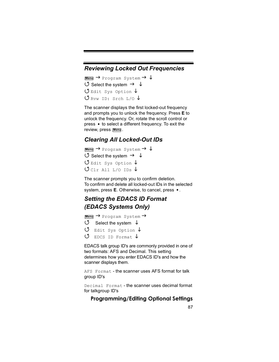 Uniden BR330T User Manual | Page 87 / 156