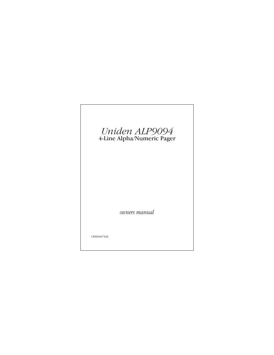 Uniden ALP9094 User Manual | 32 pages