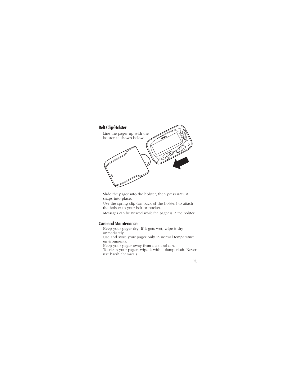 Belt clip/holster, Care and maintenance | Uniden ALP9094 User Manual | Page 31 / 32