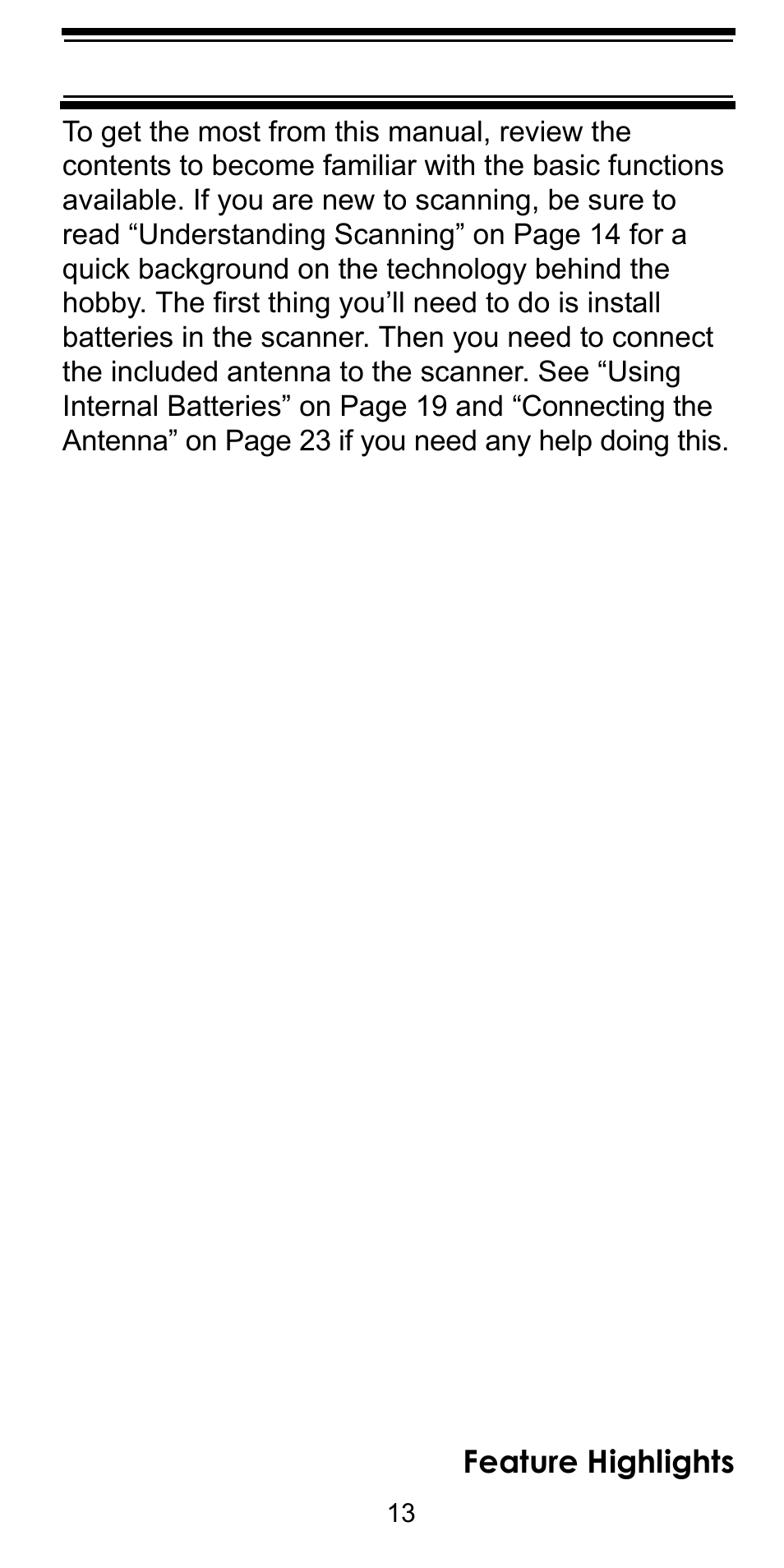 Feature highlights | Uniden BC92XLT User Manual | Page 13 / 64