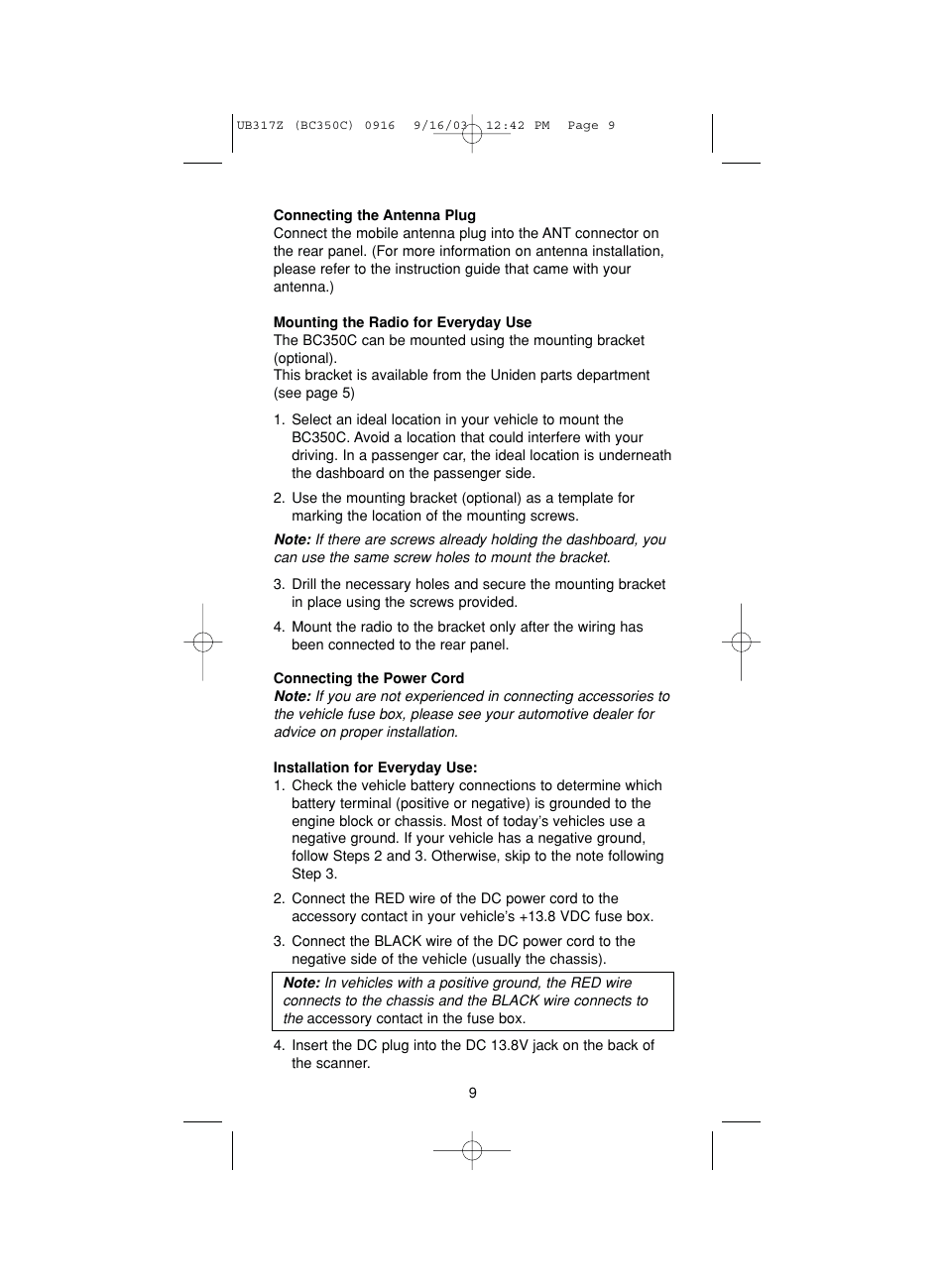 Uniden BC350C User Manual | Page 13 / 40