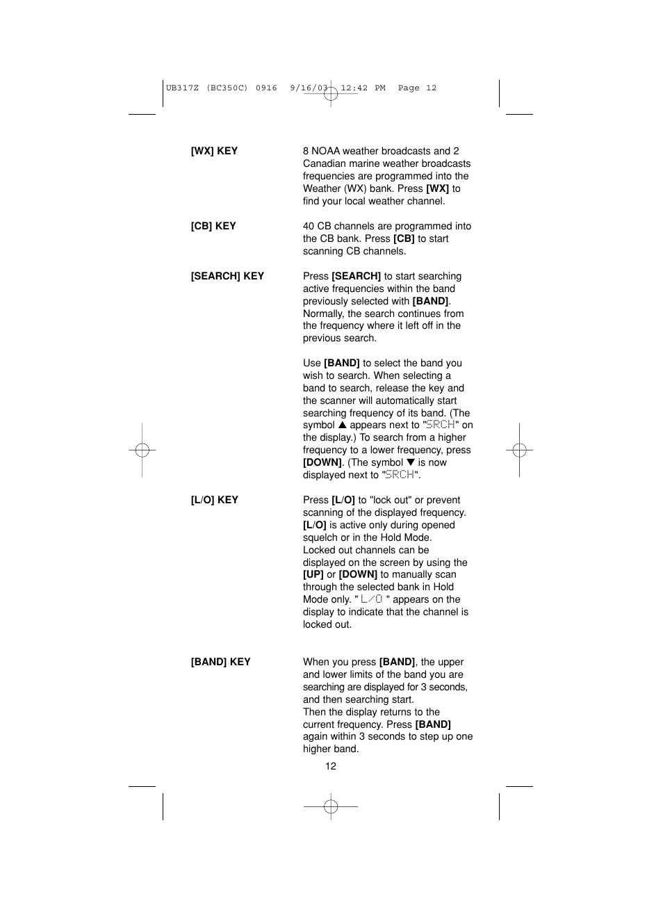 Uniden BC350C User Manual | Page 16 / 40