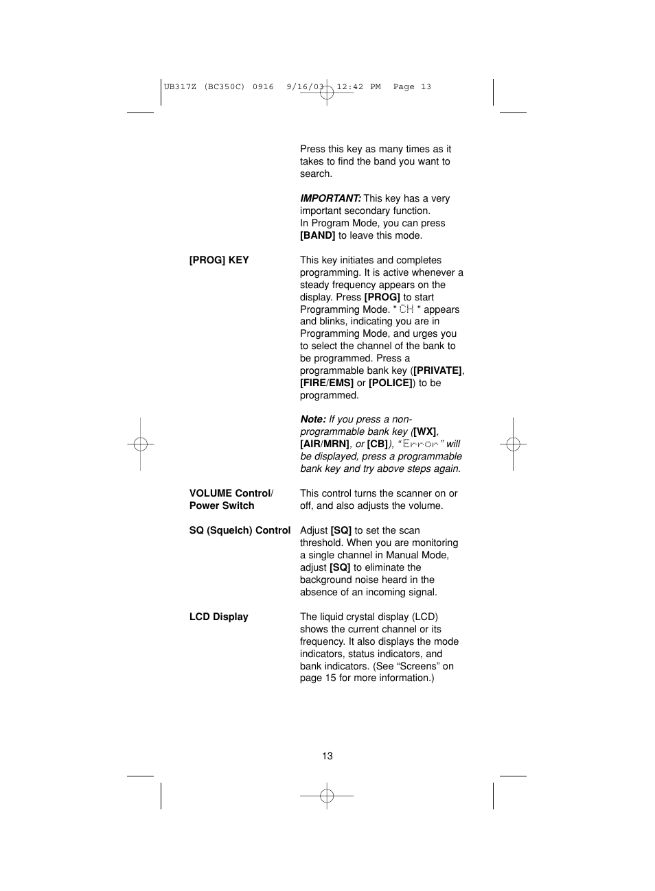 Uniden BC350C User Manual | Page 17 / 40