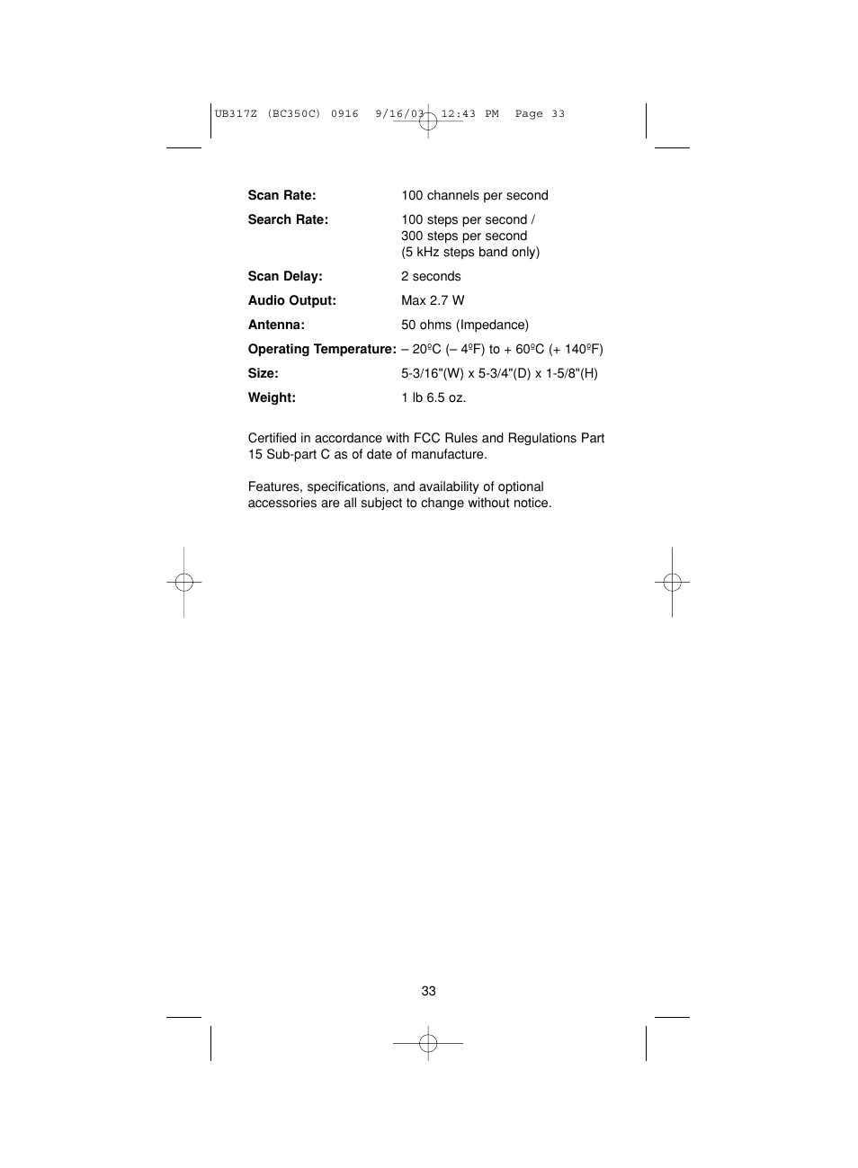 Uniden BC350C User Manual | Page 37 / 40