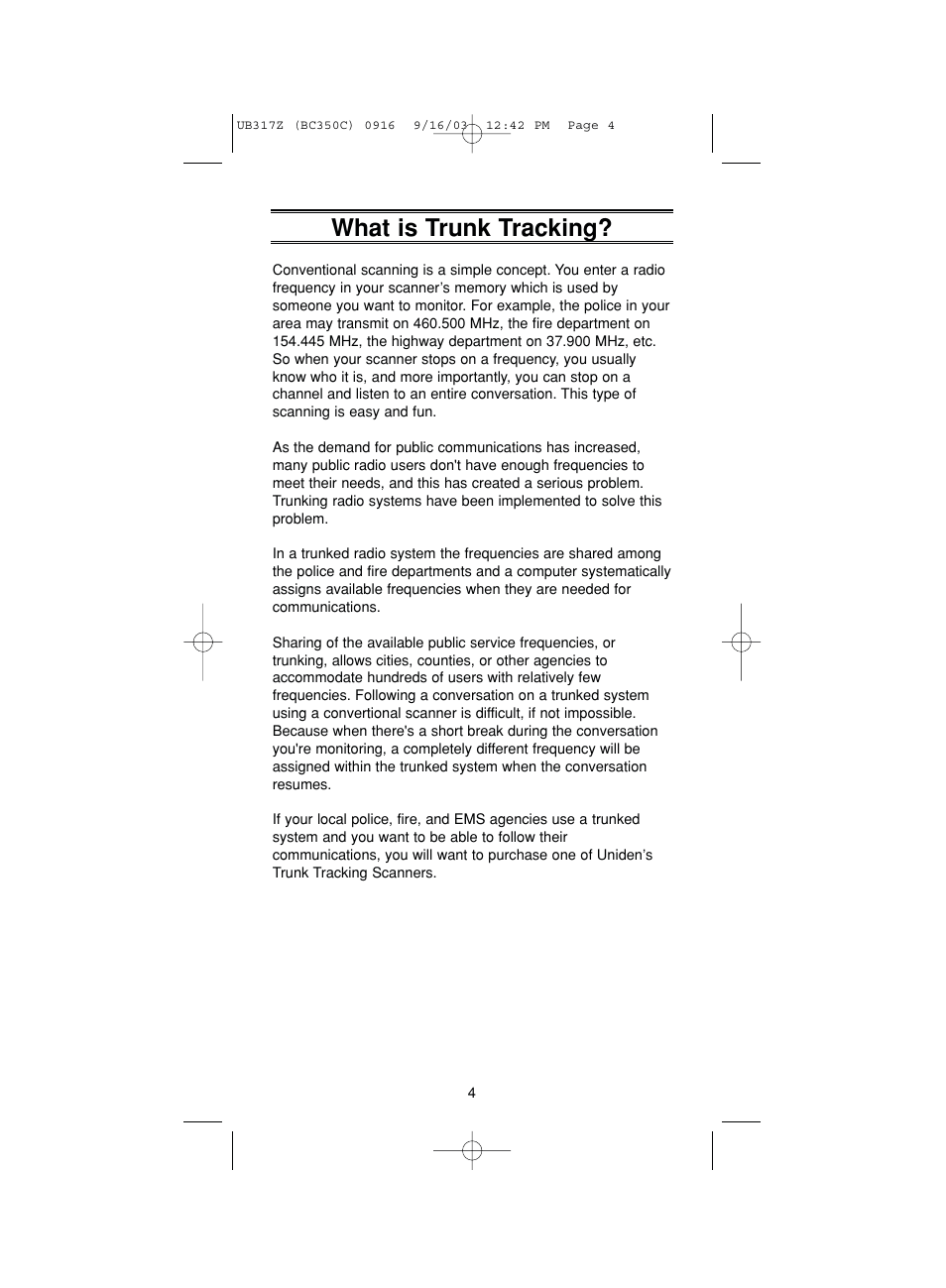 What is trunk tracking | Uniden BC350C User Manual | Page 8 / 40