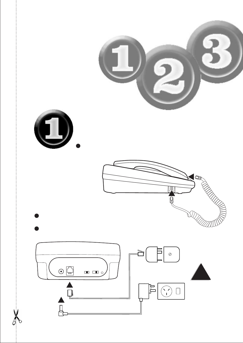 Start here, Installing the base unit | Uniden FP 107 User Manual | Page 5 / 28